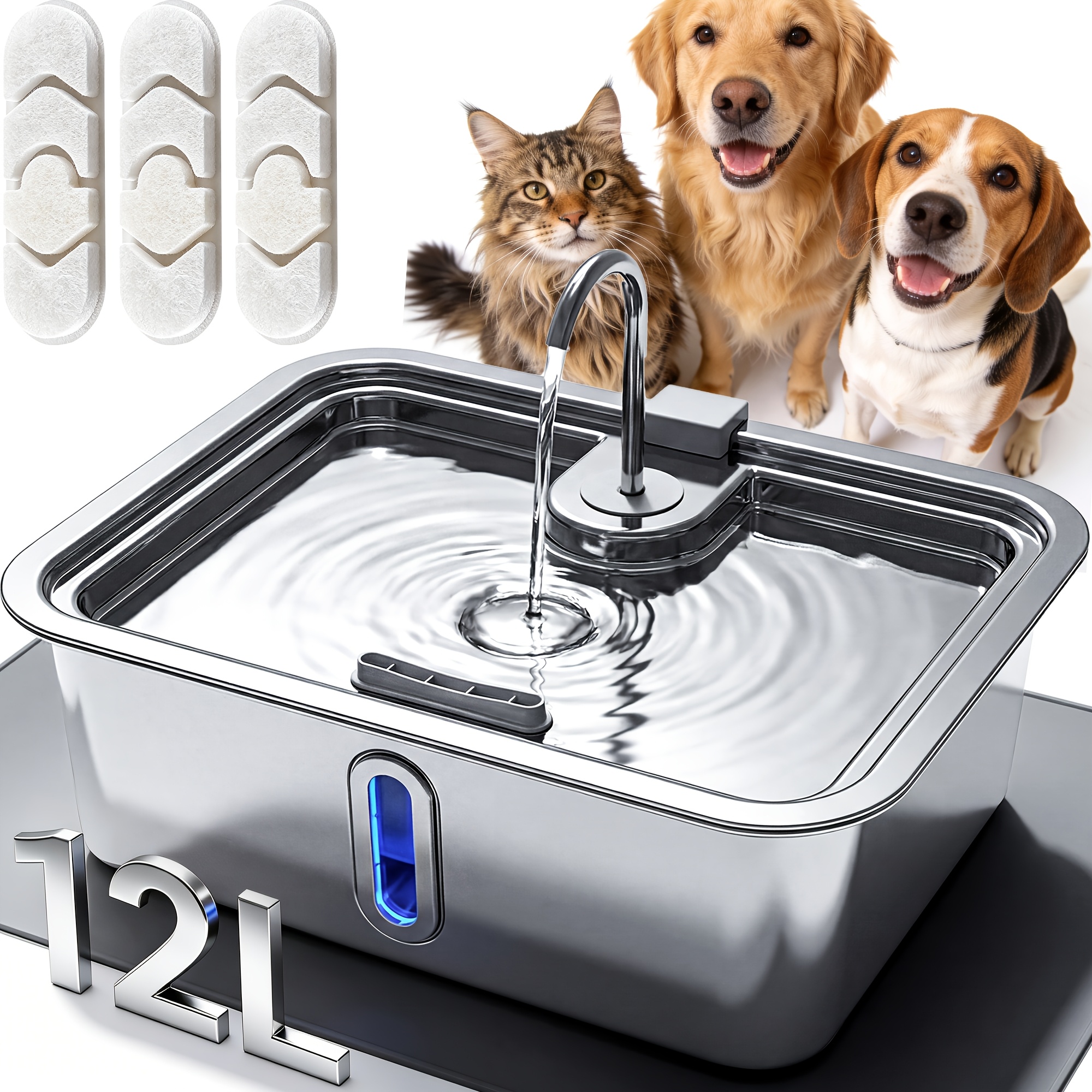 Cat Water Fountain Filter - 3.17gal/3.96gal/4.76gal Automatic Dog Water Fountain with