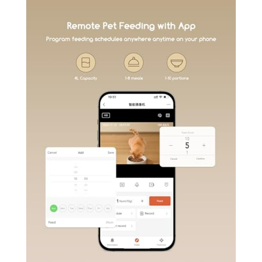 Automatic Cat Feeder with Came - Automatic Pet Feeder บทวิจารณ์และราคา